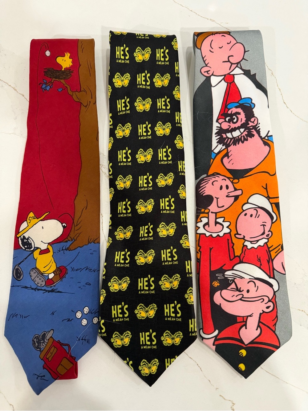 Novelty Cartoon Men's Tie - Red, Black, Gray